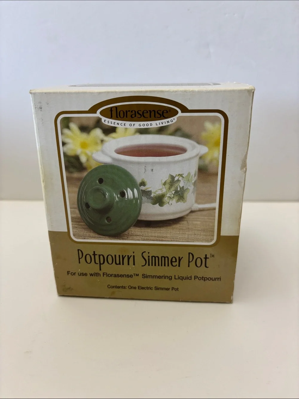 Vintage Green and White Potpourri Simmer Pot